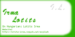 irma lotits business card